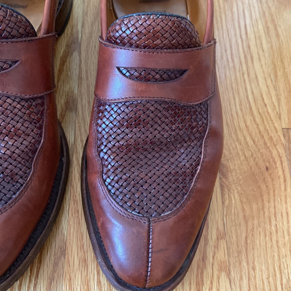 Allen Edmonds “Leyland” Slip On D Width Woven Leather Shoes - Picture 3 of 15